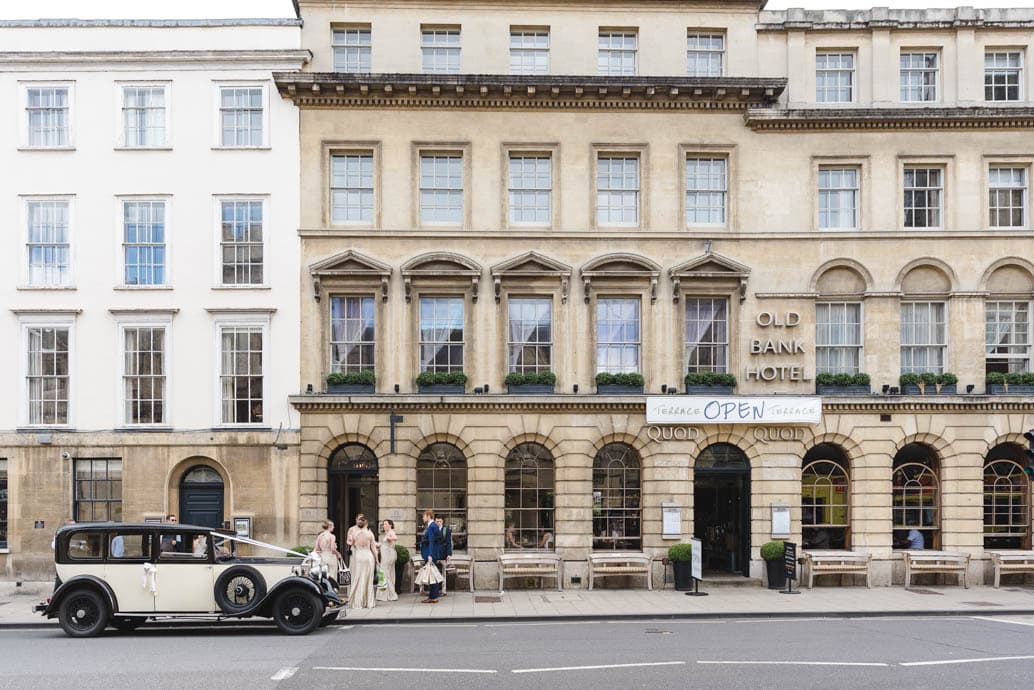 2021 - Old Bank Hotel - Oxford - Rebecca & Adam Wedding Facade Building Exterior Vintage Car