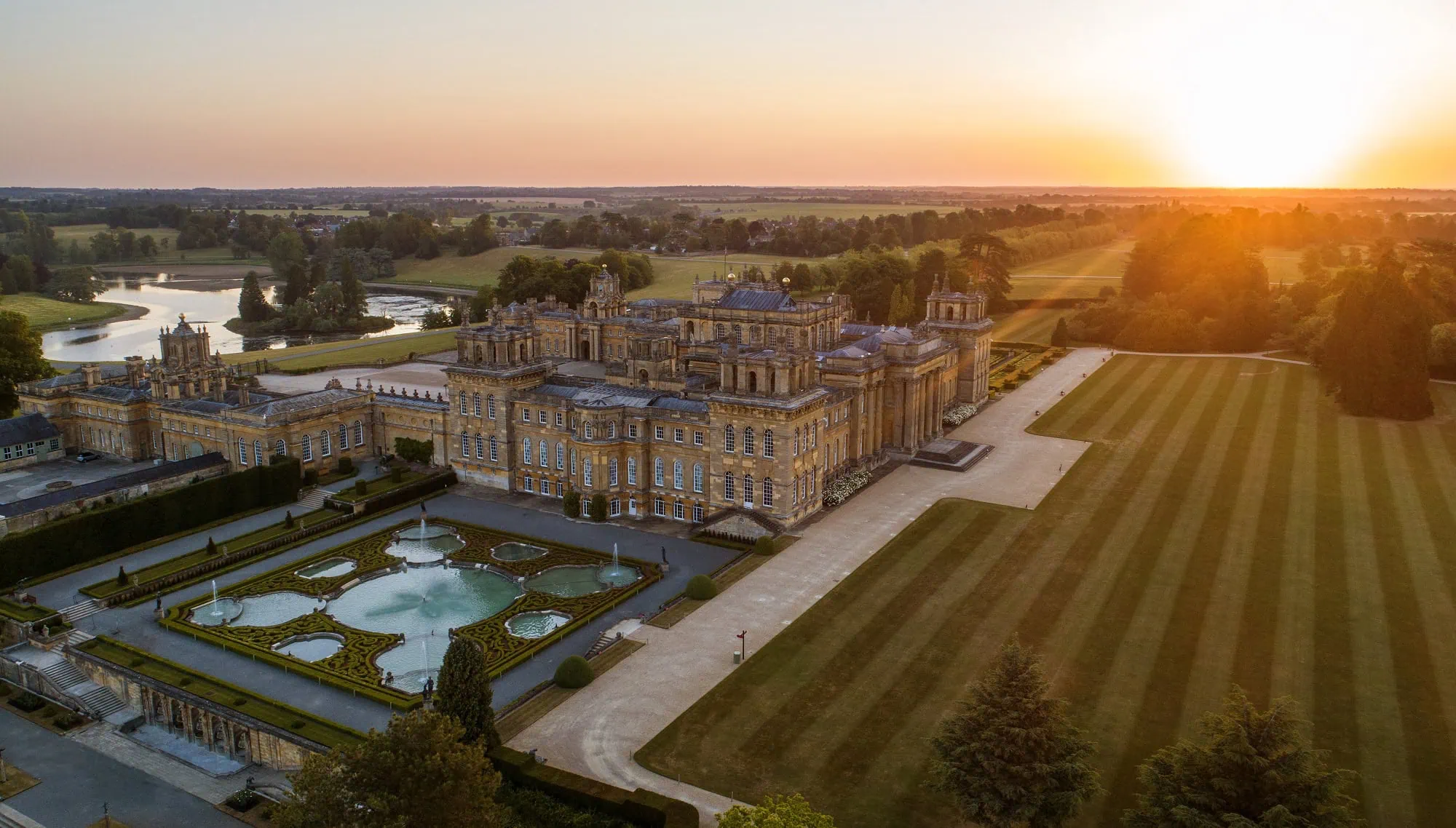 Arial Palace Exterior Sunset