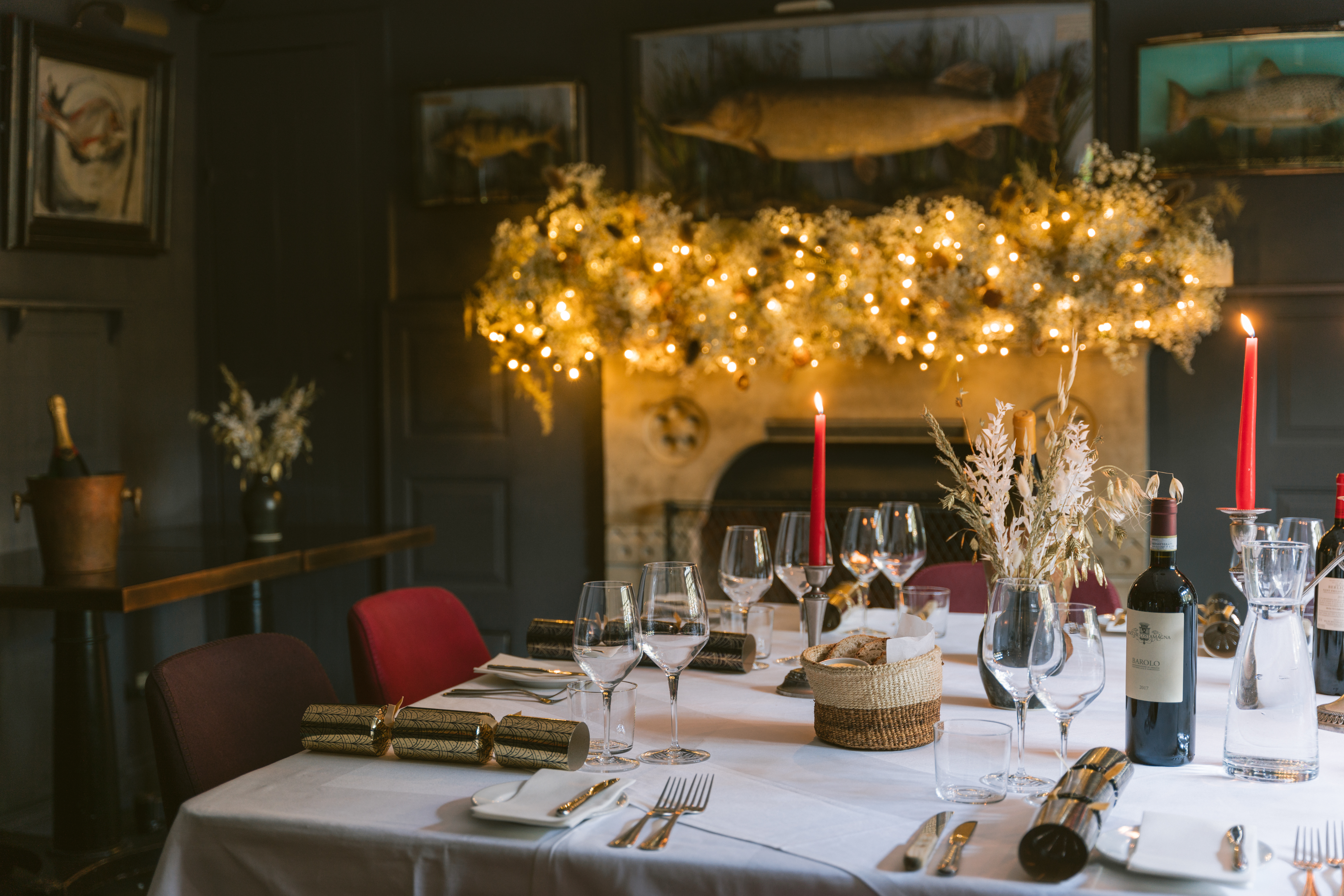 0006 - 2022 - Parsonage Grill - Oxford - High Res - Pike Room Fireplace Private Dining Festive Christmas Party